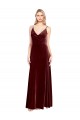 Faux Surplice Neckline Slim A-Line Long Velvet Bridesmaid Dress / Prom Dress Brisbane