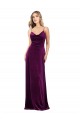 Draped Neckline Spaghetti Straps Formal Velvet Bridesmaid Dress / Prom Dress Brisbane