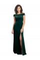 Floor Length Cap Sleeves Long Formal Velvet Bridesmaid Dress / Prom Dress with High Side Slit Brisbane
