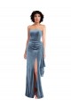 Strapless Formal Velvet Maxi Bridesmaid Dress / Prom Dress with Draped Skirt Brisbane