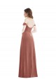 Off the Shoulder Flounce Sleeve Velvet Maxi Bridesmaid Dress / Prom Dress Brisbane