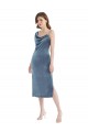 Midi Length Asymmetrical One Shoulder Velvet Slip Bridesmaid Dress / Prom Dress Brisbane