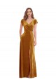 Cap Sleeve Faux Wrap Formal Velvet Maxi Bridesmaid Dress / Prom Dress with Pockets Brisbane