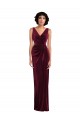 Draped Skirt Faux Wrap Velvet Maxi Bridesmaid Dress / Prom Dress Brisbane