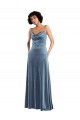 Sleek Cowl Neck Velvet Maxi Bridesmaid Dress / Prom Dress with Pockets Brisbane