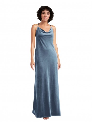Cowl Neck Velvet Maxi Slip Prom Dress Brisbane