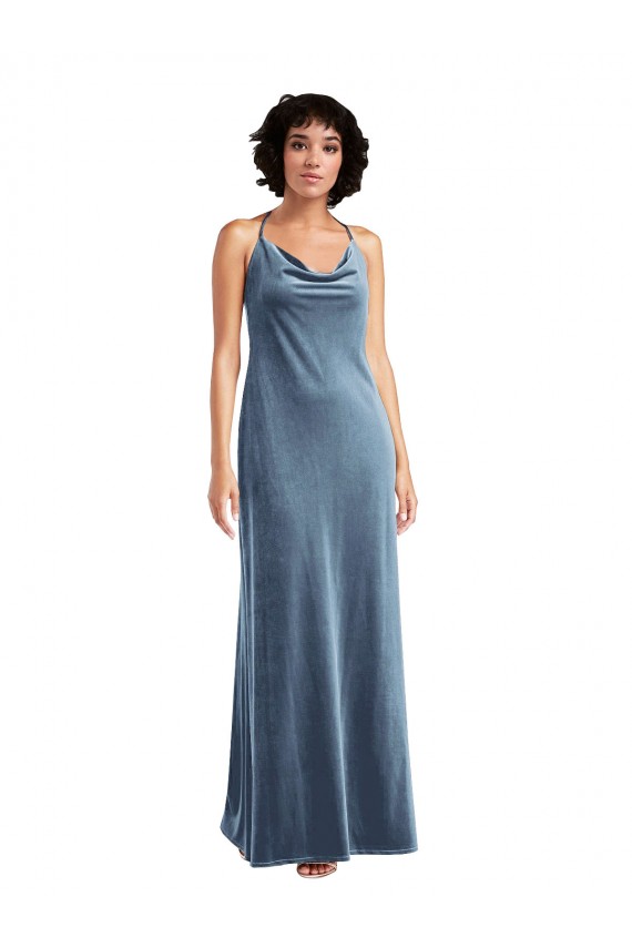 Cowl Neck Velvet Maxi Slip Prom Dress Brisbane
