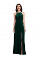 Velvet Halter Maxi Bridesmaid Dress / Prom Dress with Front Slit Brisbane