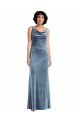 Floor Length Cowl Neck Long Stretch Velvet Maxi Bridesmaid Dress / Prom Dress Brisbane