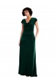 Cowl Neck Cap Sleeve Velvet Maxi Bridesmaid Dress / Prom Dress with Pockets Brisbane