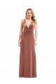 Plunging Neckline Formal Velvet Maxi Bridesmaid Dress / Prom Dress with Criss Cross Open Back Brisbane