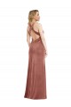 Plunging Neckline Formal Velvet Maxi Bridesmaid Dress / Prom Dress with Criss Cross Open Back Brisbane