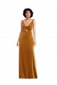 Twist Front Cutout Velvet Maxi Bridesmaid Dress / Prom Dress with Pockets Brisbane