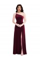 One Shoulder Spaghetti Strap Velvet Maxi Bridesmaid Dress / Prom Dress with Pockets Brisbane
