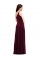 One Shoulder Spaghetti Strap Velvet Maxi Bridesmaid Dress / Prom Dress with Pockets Brisbane