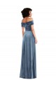 Draped Cuff Off the Shoulder Velvet Maxi Bridesmaid Dress / Prom Dress with Pockets Brisbane