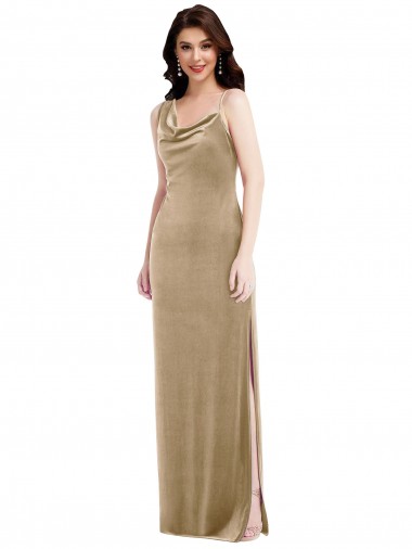 Asymmetrical One Shoulder Formal Velvet Maxi Slip Bridesmaid Dress / Prom Dress Brisbane