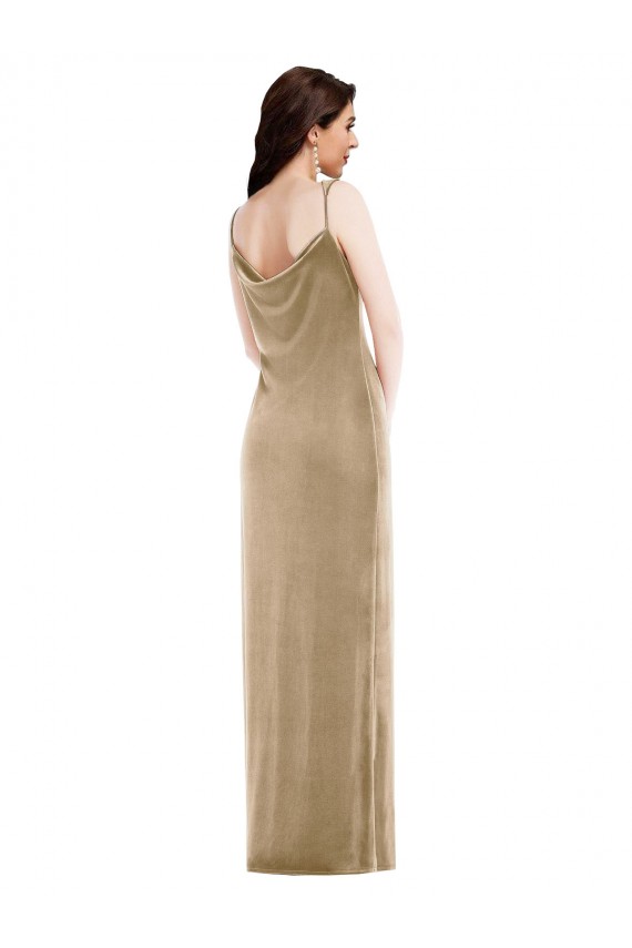 Asymmetrical One Shoulder Formal Velvet Maxi Slip Bridesmaid Dress / Prom Dress Brisbane