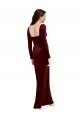 Sleek Square Neck Spaghetti Straps Velvet Bridesmaid Dress / Prom Dress with Side Slit Brisbane