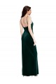 Straight Neckline Spaghetti Straps Long Velvet Bridesmaid Dress / Prom Dress with High Side Slit Brisbane