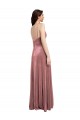 Low Scoop Back Long V-Neck Formal Velvet Slip Bridesmaid Dress / Prom Dress Brisbane