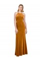 Halter Neckline Long Full Length Formal Velvet Bridesmaid Dress / Prom Dress with Strappy Back Brisbane
