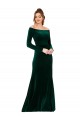 Off the Shoulder Long Sleeves Formal Stretch Velvet Bridesmaid Dress / Prom Dress Brisbane