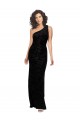 One Shoulder Long Sheath Sleeveless Floral Velvet Bridesmaid Dress Brisbane