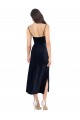 Midi Cocktail Length Formal Velvet Bridesmaid Dress / Prom Dress with Cowl Neck and Spaghetti Straps Brisbane