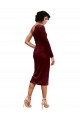 One Shoulder Fitted Short Midi Length Velvet Bridesmaid Dress / Prom Dress Brisbane