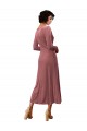 Long Sleeve Velvet Faux Wrap Midi Length Bridesmaid Dress / Prom Dress Brisbane