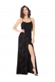 Floral Velvet Cowl Neck Bridesmaid Dress with Skirt Slit Brisbane