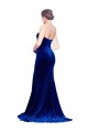 Strapless Ruched Formal Velvet Bridesmaid Dress / Prom Dress with Sweep Train and Front Slit Brisbane