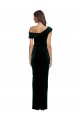 Long Asymmetric Neckline Ruched Formal Velvet Bridesmaid Dress / Prom Dress Brisbane