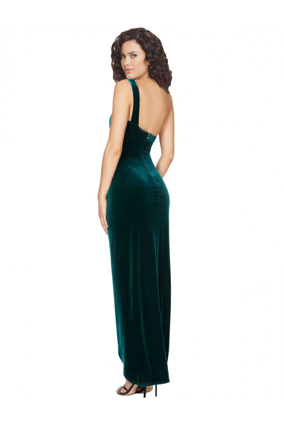 One Shoulder Velvet Front Wrap Bridesmaid Dress / Prom Dress  Brisbane