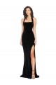 Halter Neck Wide Straps Long Velvet Bridesmaid Dress / Prom Dress with Side Split Brisbane