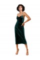 Midi Cocktail Length Sleek Cowl Neckline Short Formal Velvet Bridesmaid Dress / Prom Dress Brisbane