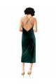Midi Cocktail Length Sleek Cowl Neckline Short Formal Velvet Bridesmaid Dress / Prom Dress Brisbane