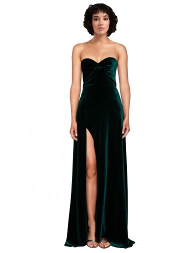 Sweetheart Fluid Velvet Bridesmaid Dress / Prom Dress with High Split Brisbane