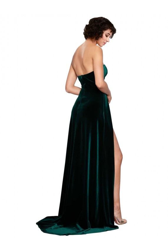 Sweetheart Fluid Velvet Bridesmaid Dress / Prom Dress with High Split Brisbane